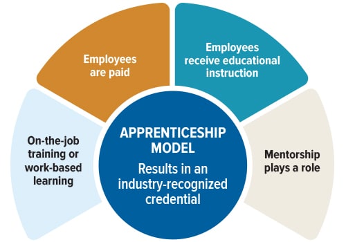 chart showing apprenticeship model
